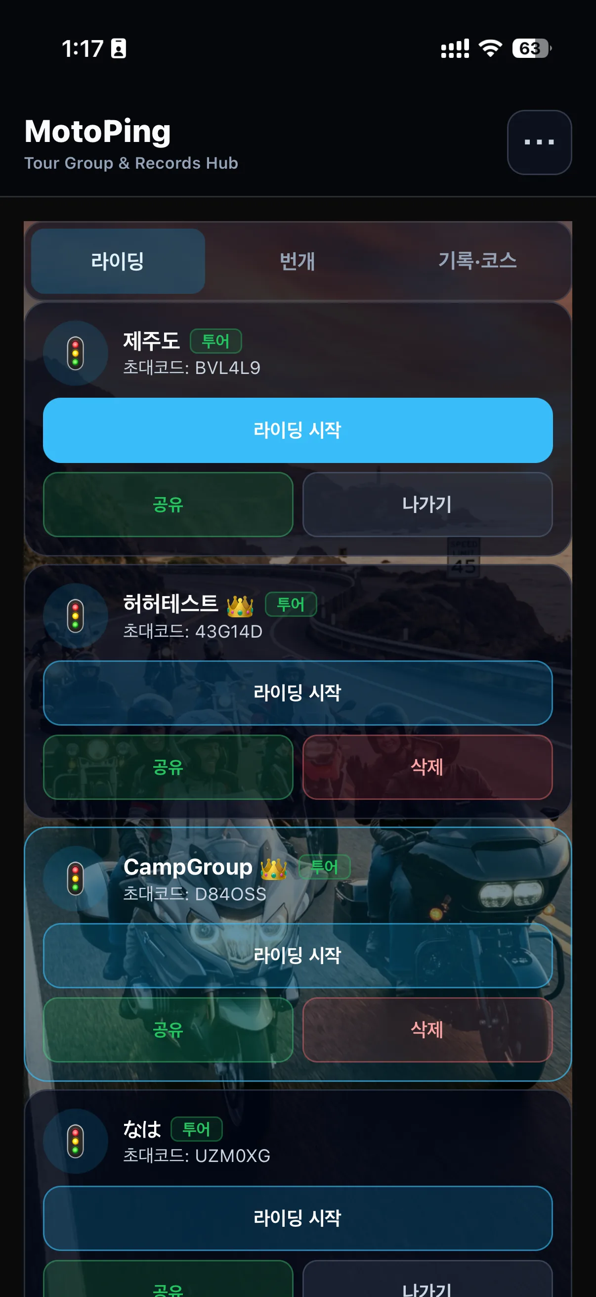 MotoPing home groups